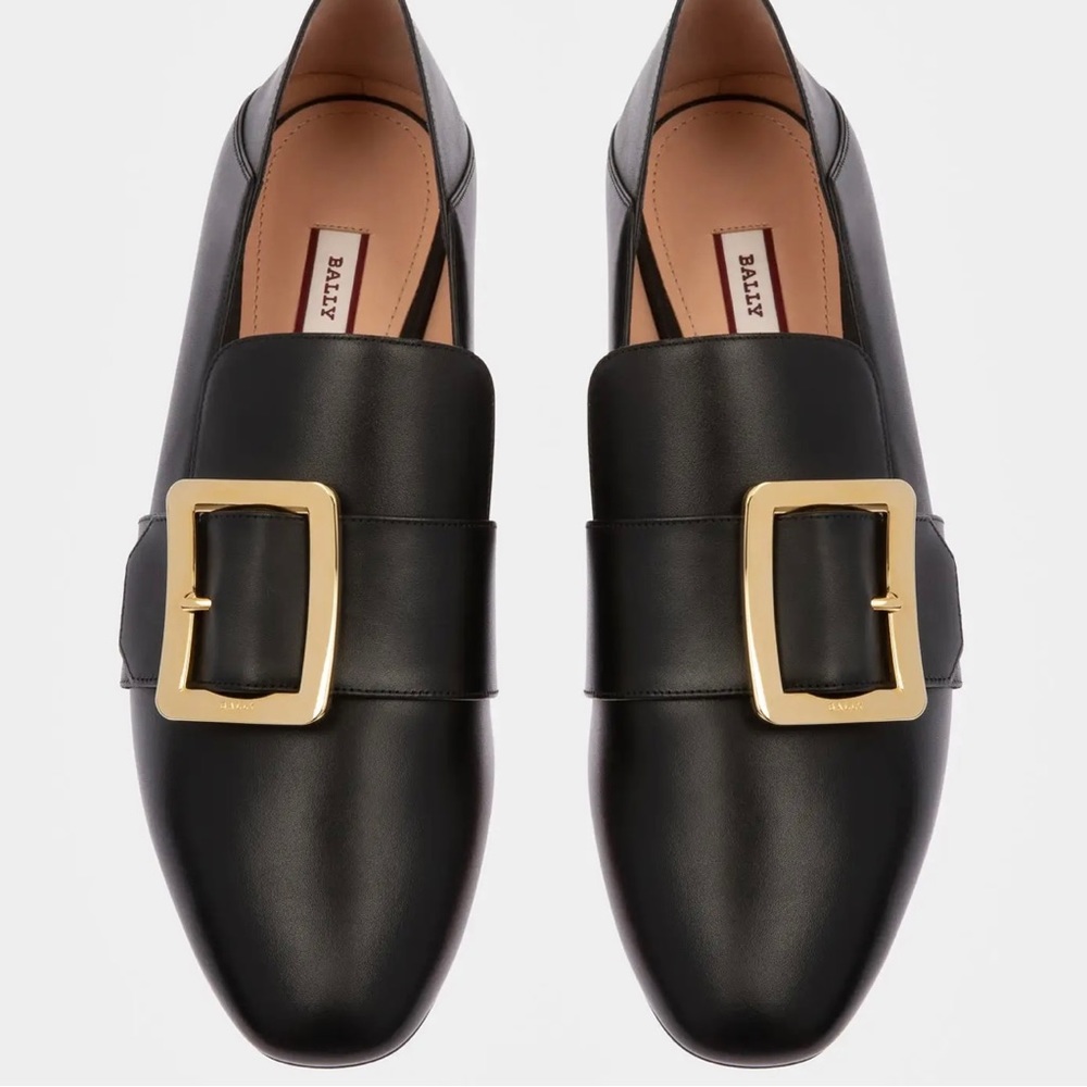 NEW Bally Janelle Leather Slippers In Black